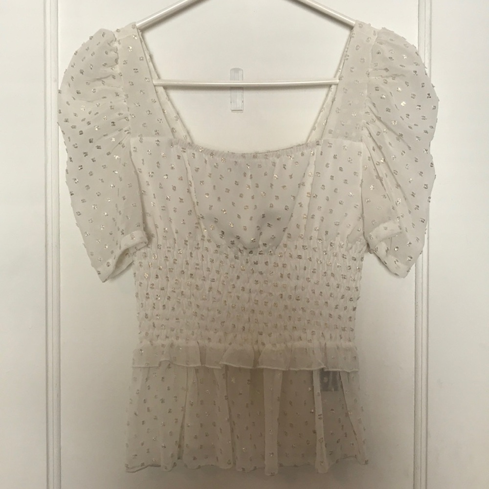 Alpha & Omega Smocked Blouse - Picture 3 of 7